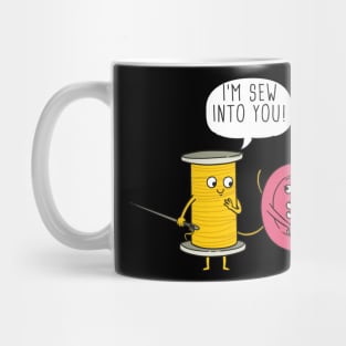 I'm sew into you! Sweet Button and Spool of yarn Mug